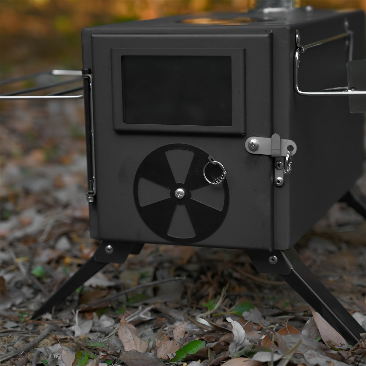 Portable Foldable Wood Stove with 7 Chimneys Outdoor Grills - Tophatter Daily Deals