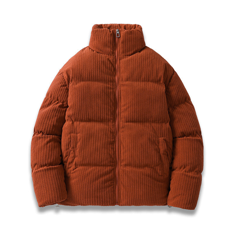 Insulating Cotton Coat - Stand Collar Boxy Loose, Corduroy Orange 3D Changing Face Moving Picture Frame - Tophatter Daily Deals