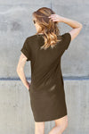 Basic Bae Full Size Round Neck Short Sleeve Dress with Pockets Casual Dresses - Tophatter Daily Deals