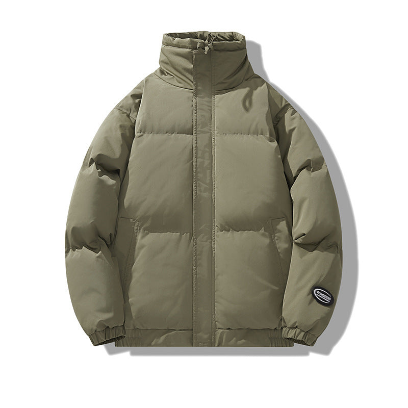Warm Men's Puffer Jacket - Oversized Boxy Cut, Cotton Army Green 3D Changing Face Moving Picture Frame - Tophatter Daily Deals