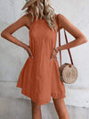 Eyelet Grecian Neck Mini Dress Casual Dresses - Tophatter Daily Deals