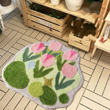 Pink Tulips Carpet 0 - Tophatter Daily Deals