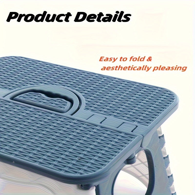 Folding Stool Portable Plastic Chair Blue - Tophatter Daily Deals