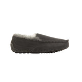 Australian Shearling Tread Men's Moccasin Gray Slippers - Tophatter Daily Deals