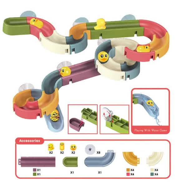 Baby Bath Toys DIY Marble Race Run Assembling Track 34-Pieces Toys & Games - Tophatter Daily Deals