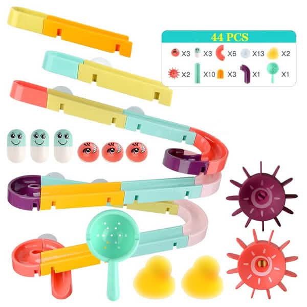 Baby Bath Toys DIY Marble Race Run Assembling Track Toys & Games - Tophatter Daily Deals