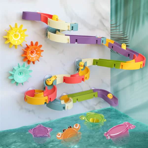 Baby Bath Toys DIY Marble Race Run Assembling Track Toys & Games - Tophatter Daily Deals