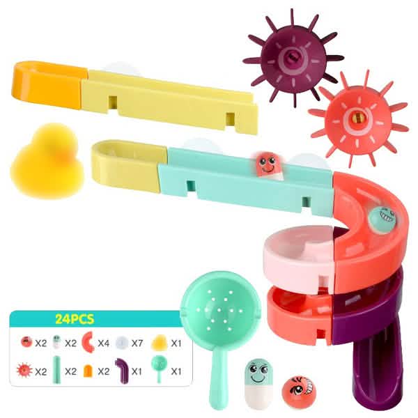 Baby Bath Toys DIY Marble Race Run Assembling Track Toys & Games - Tophatter Daily Deals