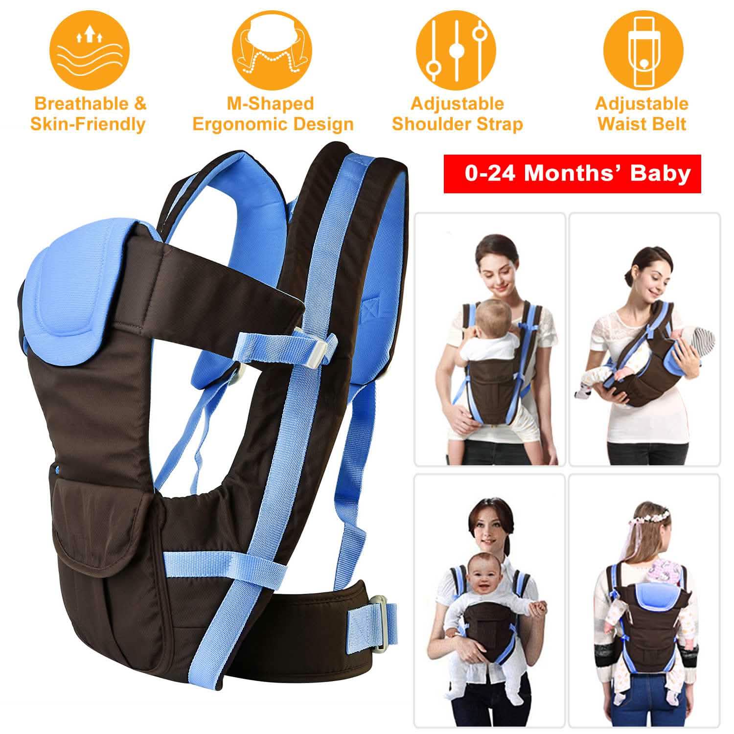 Baby Carrier Breathable Adjustable Wrap Baby Gear - Tophatter Daily Deals