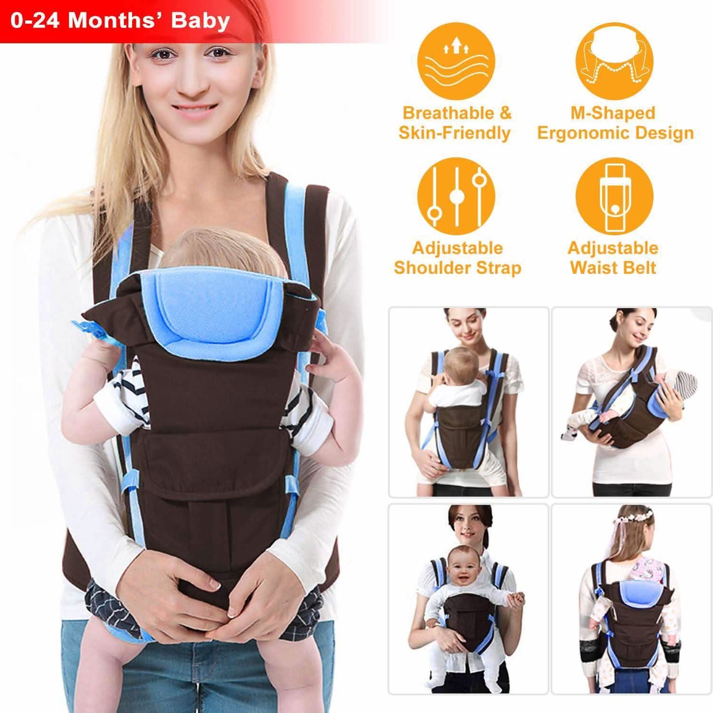 Baby Carrier Breathable Adjustable Wrap Baby Gear - Tophatter Daily Deals
