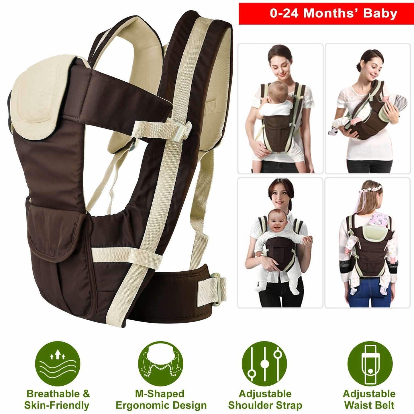 Baby Carrier Breathable Adjustable Wrap Baby Gear - Tophatter Daily Deals