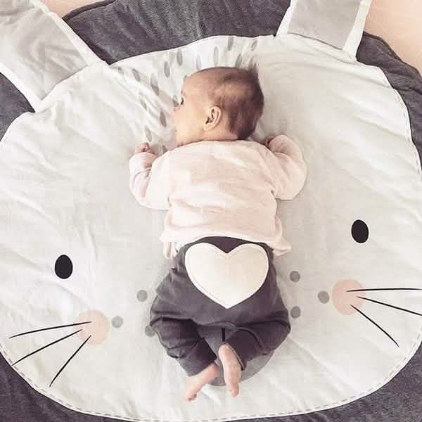 Baby Floor Game Mat Rabbit Gray Baby Gear - Tophatter Daily Deals