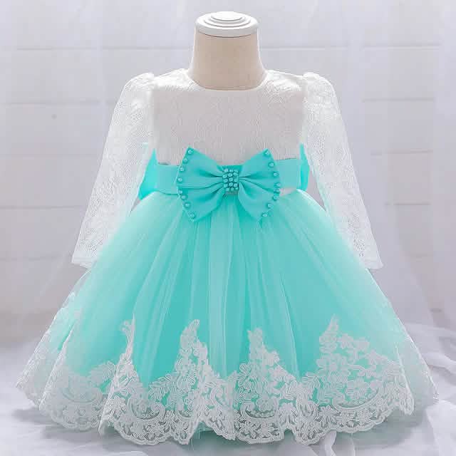Baby Girls' Basic Christening Floral Dress Green Kids' & Baby Clothing - Tophatter Daily Deals