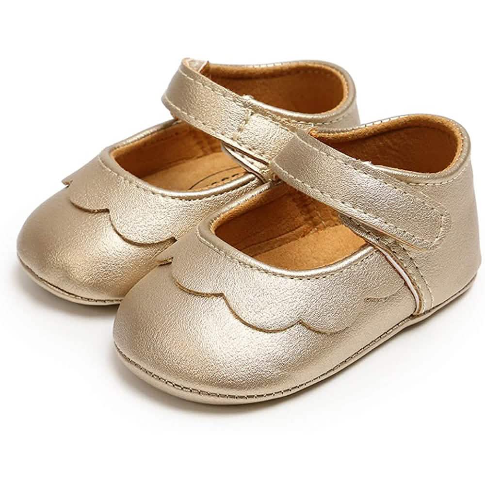 Baby Girls Mary Jane Flats Non-Slip Toddler First Walkers Princess Dress Shoes Gold Kids' & Baby Clothing - Tophatter Daily Deals