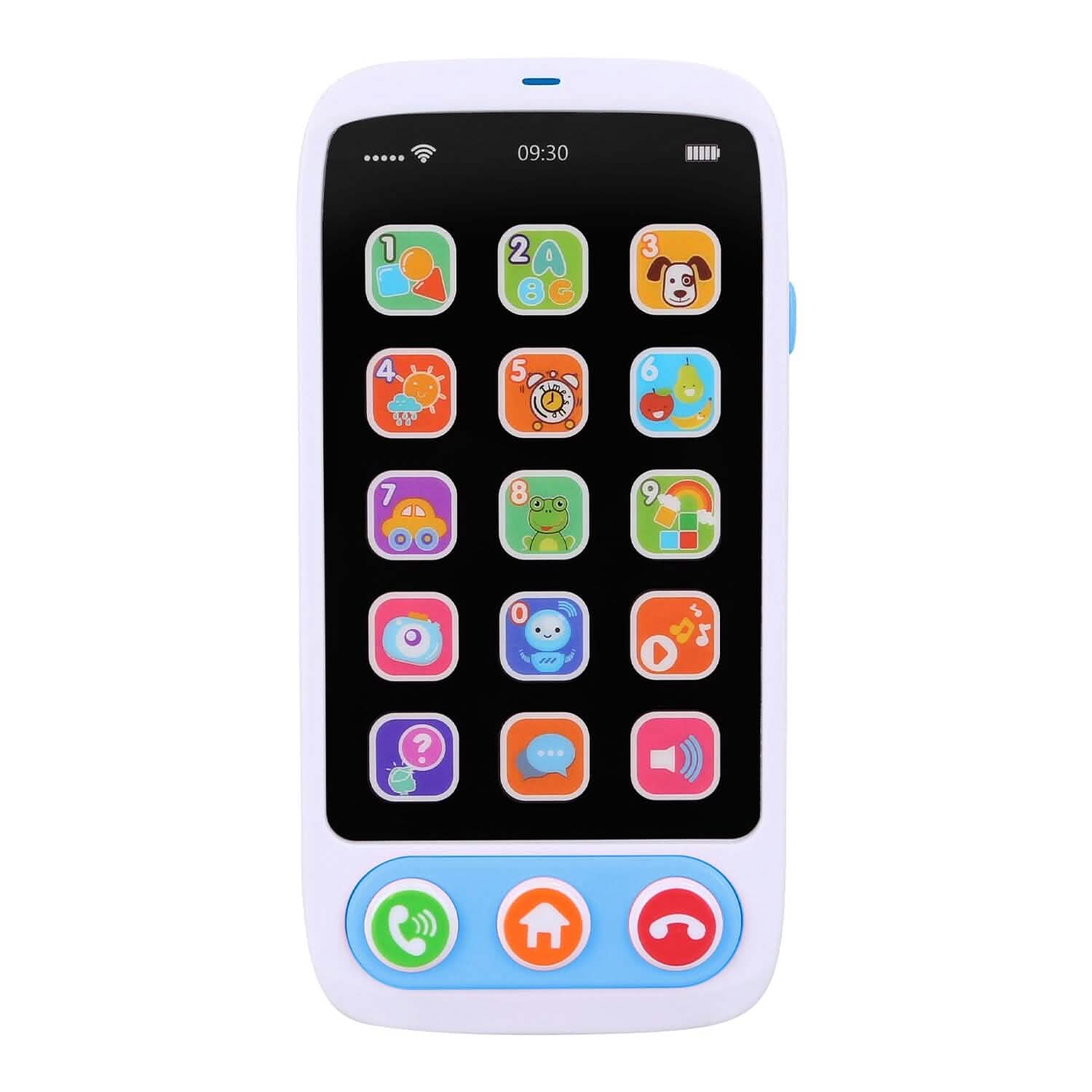 Baby Infant Interactive Educational Phone with Music Light Blue Toys & Games - Tophatter Daily Deals