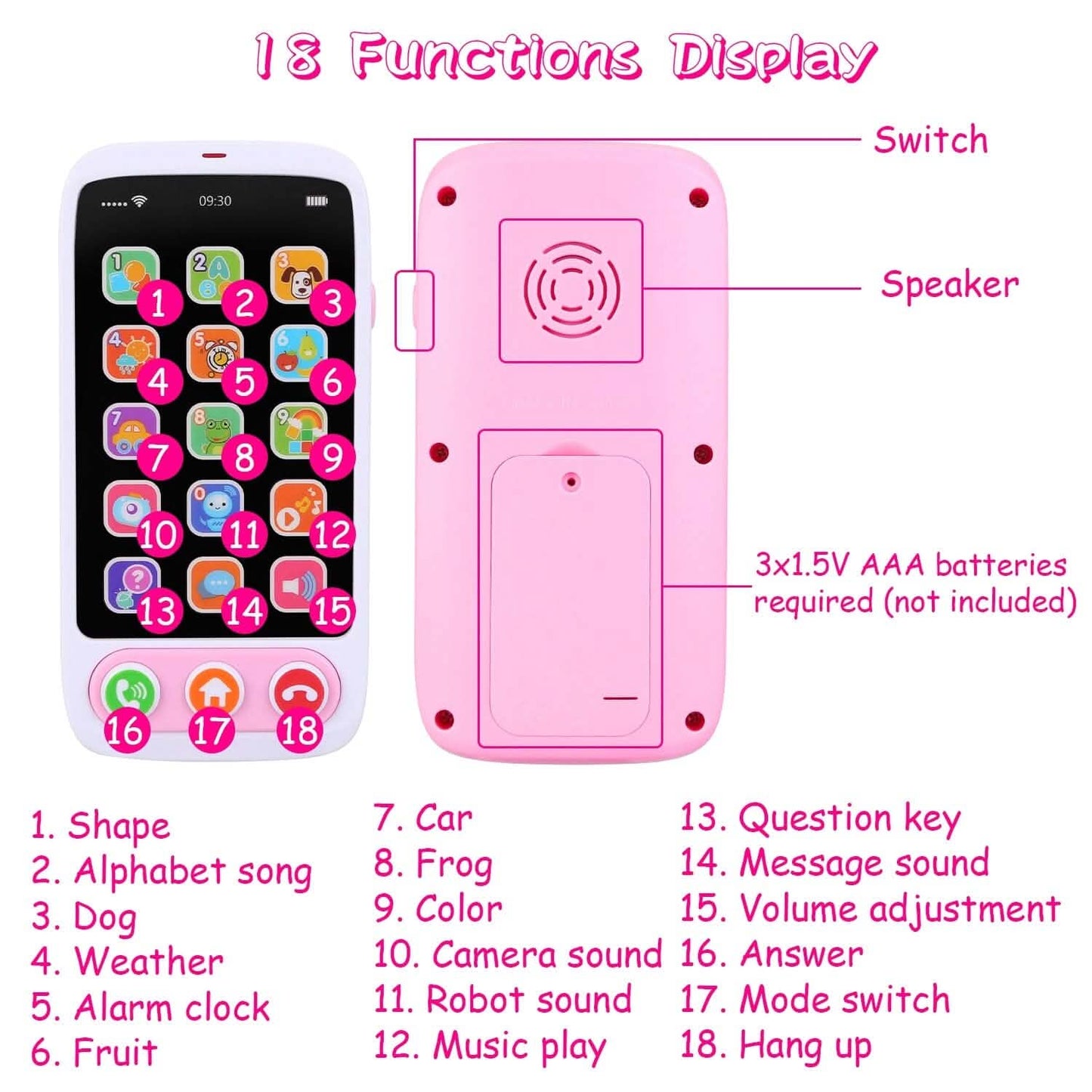 Baby Infant Interactive Educational Phone with Music Light Toys & Games - Tophatter Daily Deals