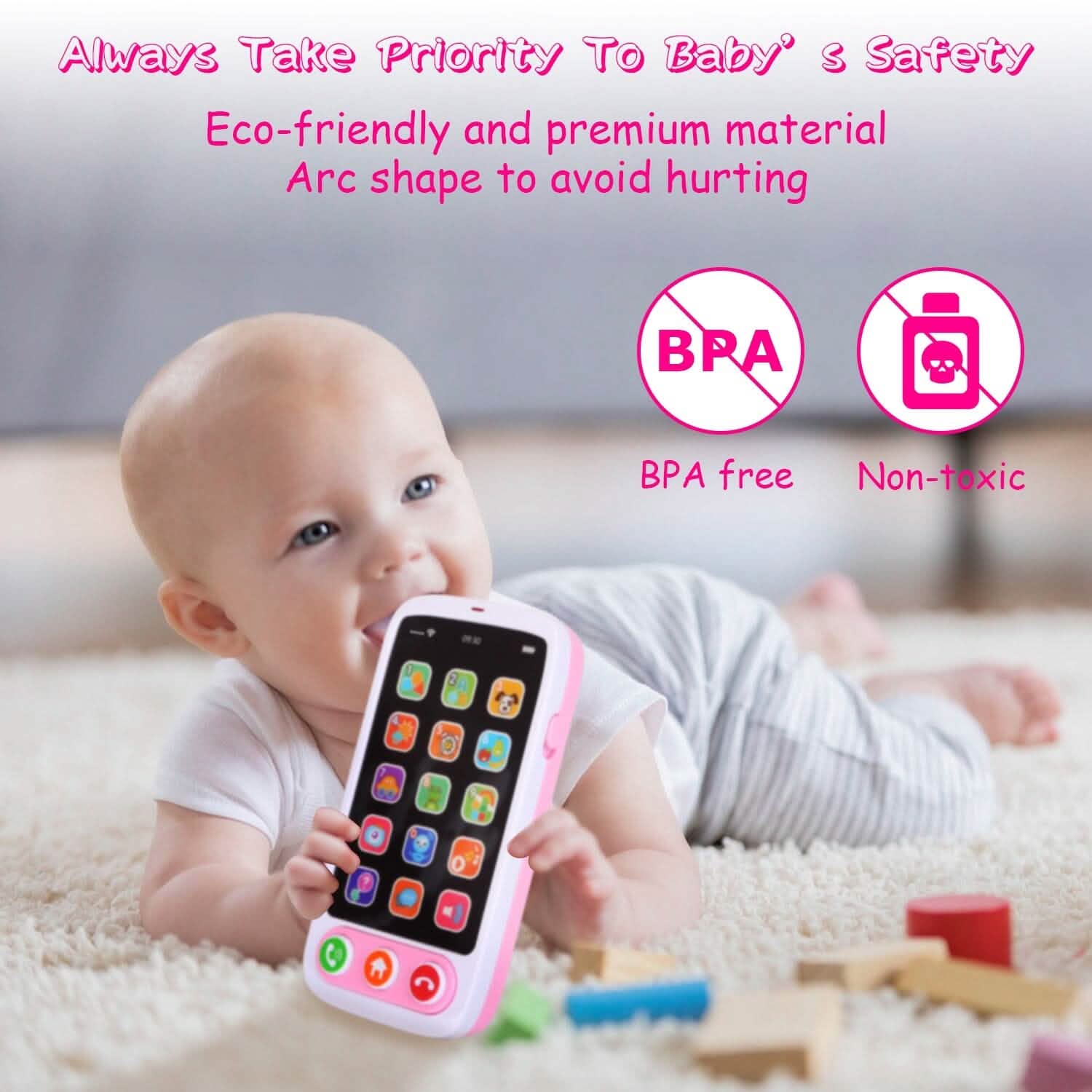 Baby Infant Interactive Educational Phone with Music Light Toys & Games - Tophatter Daily Deals
