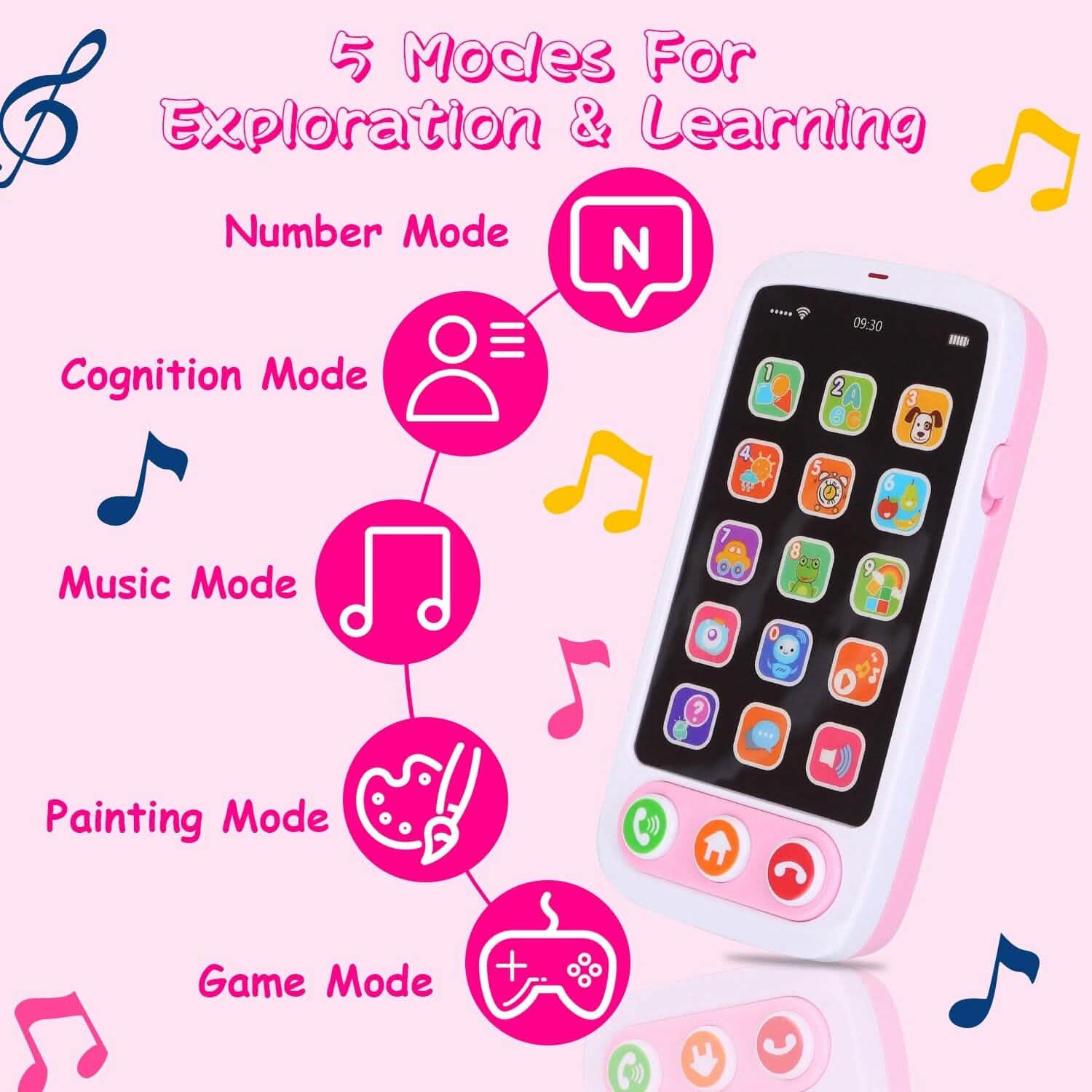 Baby Infant Interactive Educational Phone with Music Light Toys & Games - Tophatter Daily Deals