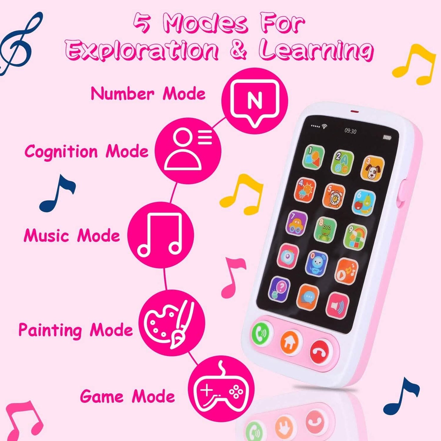 Baby Infant Interactive Educational Phone with Music Light Toys & Games - Tophatter Daily Deals