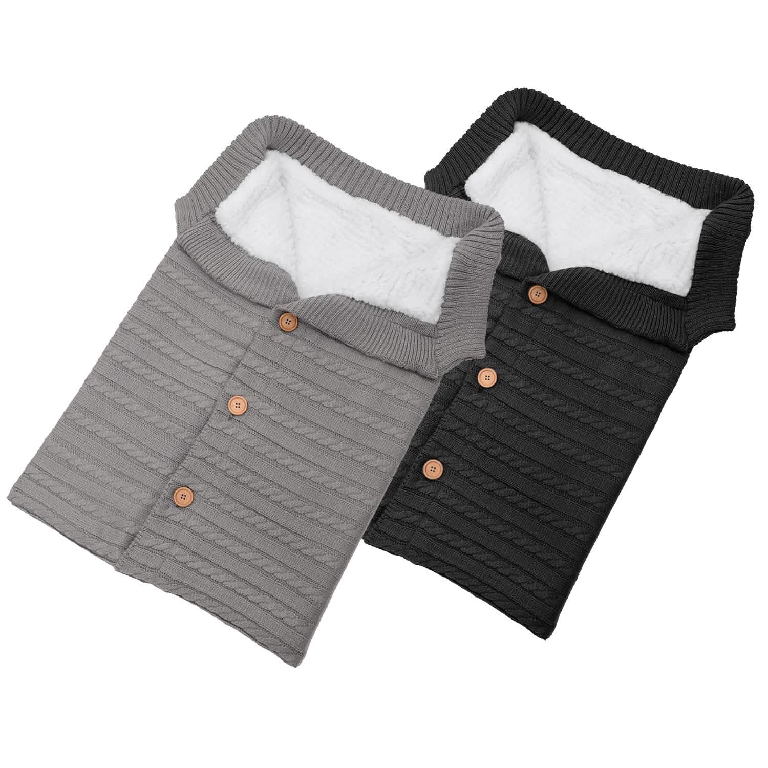 Baby Knit Swaddle Blanket Wrap with Buttons Baby Gear - Tophatter Daily Deals