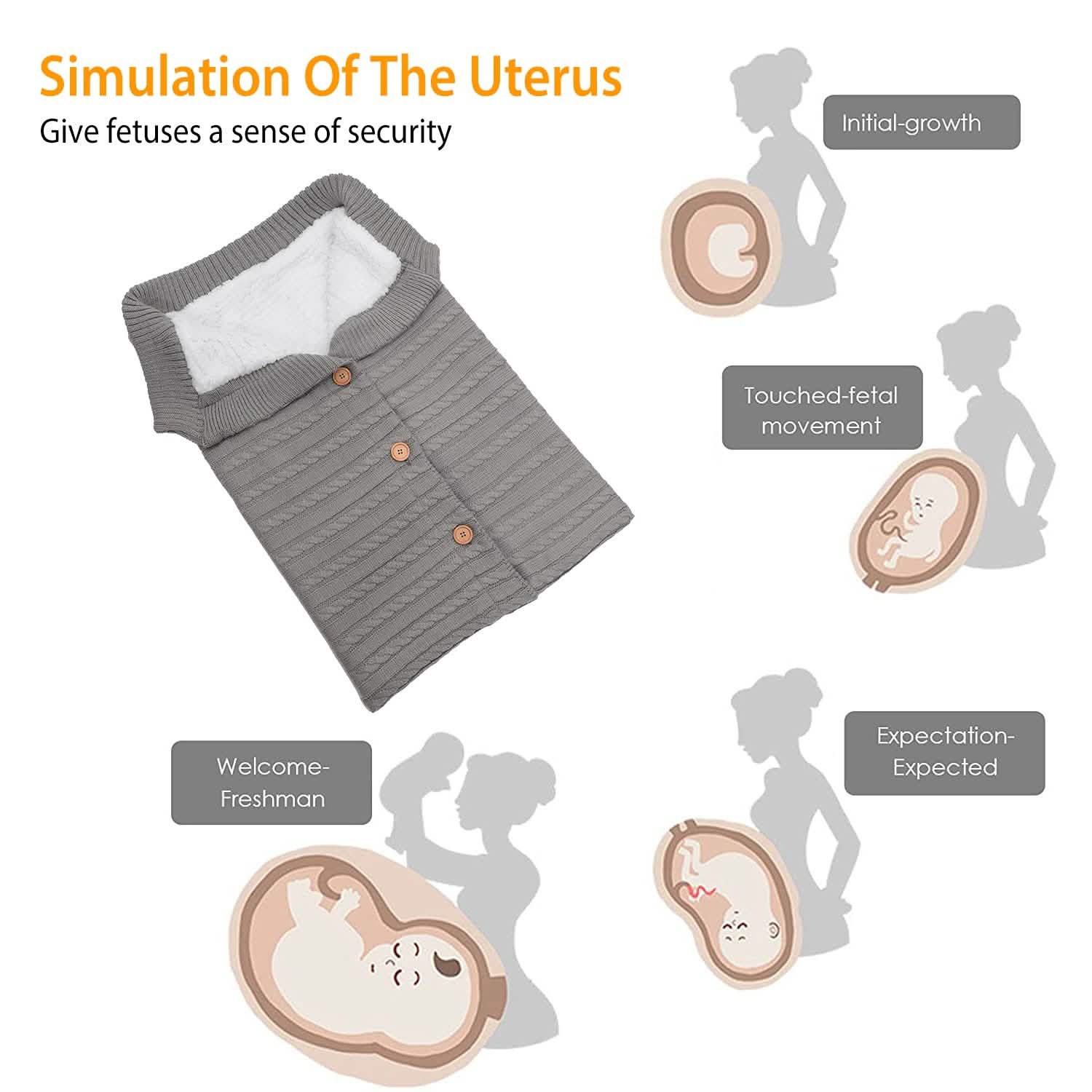 Baby Knit Swaddle Blanket Wrap with Buttons Baby Gear - Tophatter Daily Deals