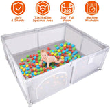 Baby Playpen with Anti-Suction Base Zipper Door Baby Gear - Tophatter Daily Deals