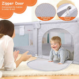 Baby Playpen with Anti-Suction Base Zipper Door Baby Gear - Tophatter Daily Deals
