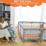 Baby Playpen with Anti-Suction Base Zipper Door Baby Gear - Tophatter Daily Deals