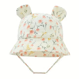 Baby Summer Beach Adjustable Bucket Cute Cotton Hat with Ears Wheat Kids' & Baby Clothing - Tophatter Daily Deals