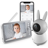 Baby Monitor with Camera – Wifi Automatic Tracking 5" Baby Monitor, 2K Night Vision with Phone App Baby monitor with camera - Tophatter Daily Deals