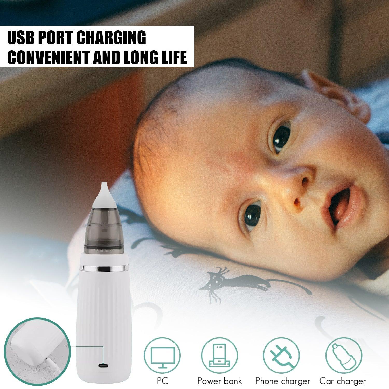 Electric Nose Aspirator - Rechargeable Baby Nasal Aspirator Safe Hygienic Nose Cleaner for Infant Baby & Toddler - Tophatter Daily Deals