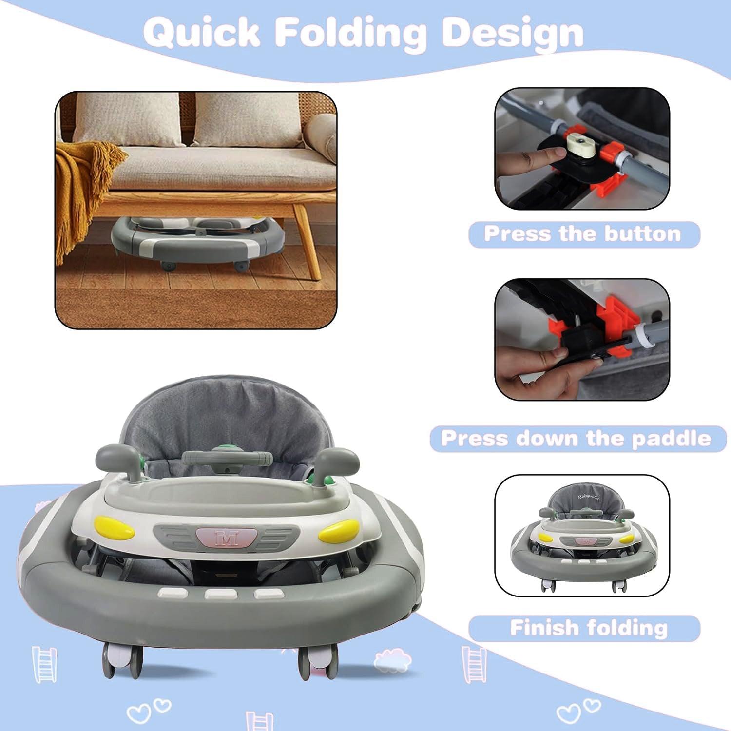 Childrens Push Along Walker - Baby Walker Rocker Bouncer First Steps Push Along Activity Music Ride On Car UK Baby Health & Grooming Kits - Tophatter Daily Deals