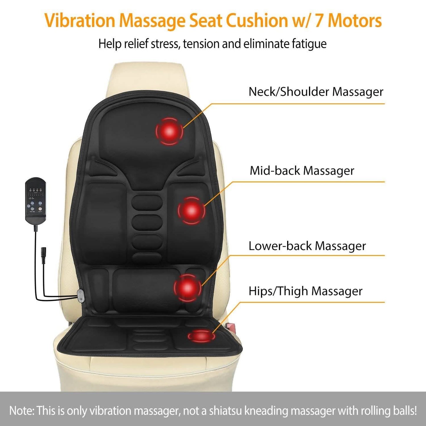 Back Massager Cushion Electric Massage Car Seat Automotive - Tophatter Daily Deals