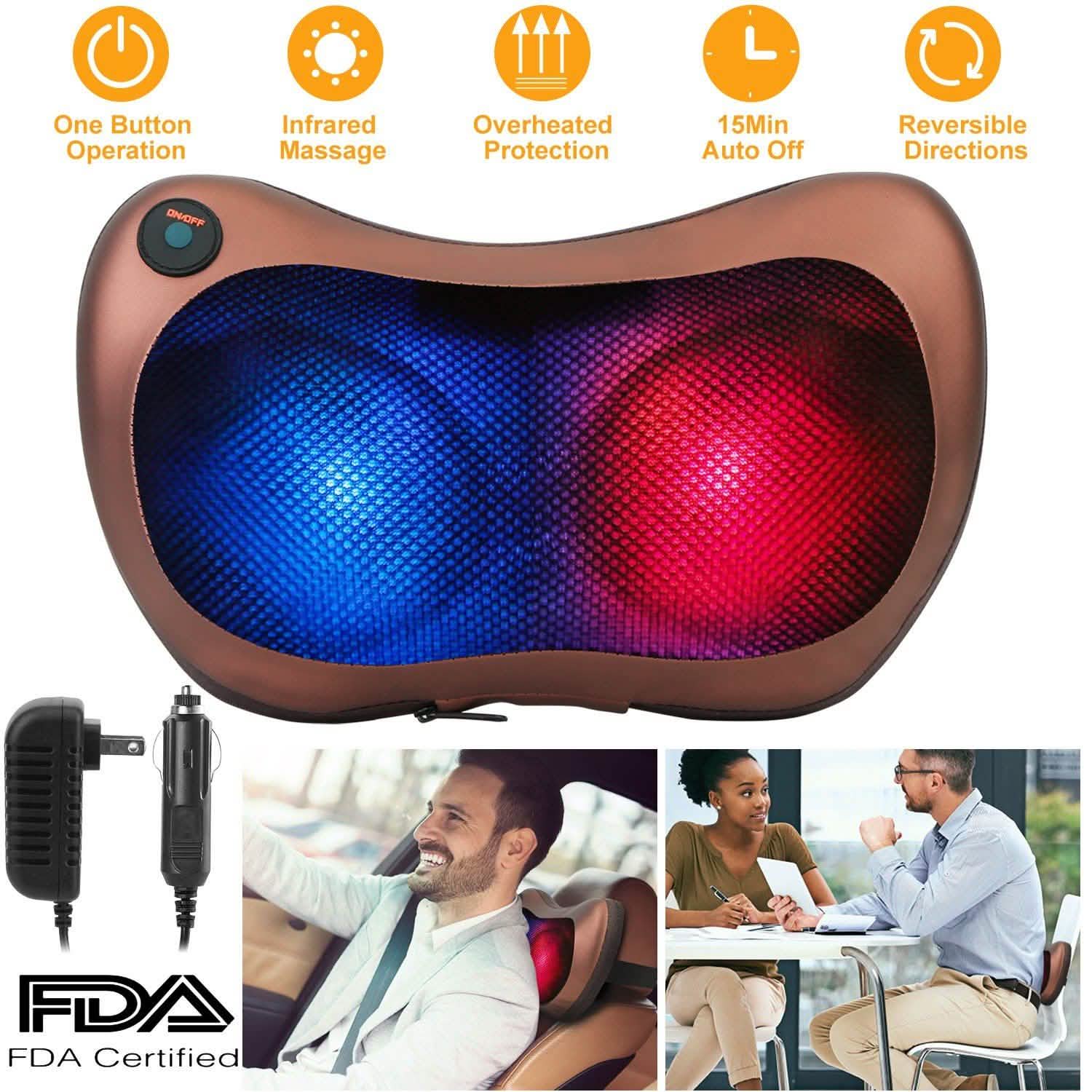 Back Neck and Shoulder Massage Pillow Health & Wellness - Tophatter Daily Deals