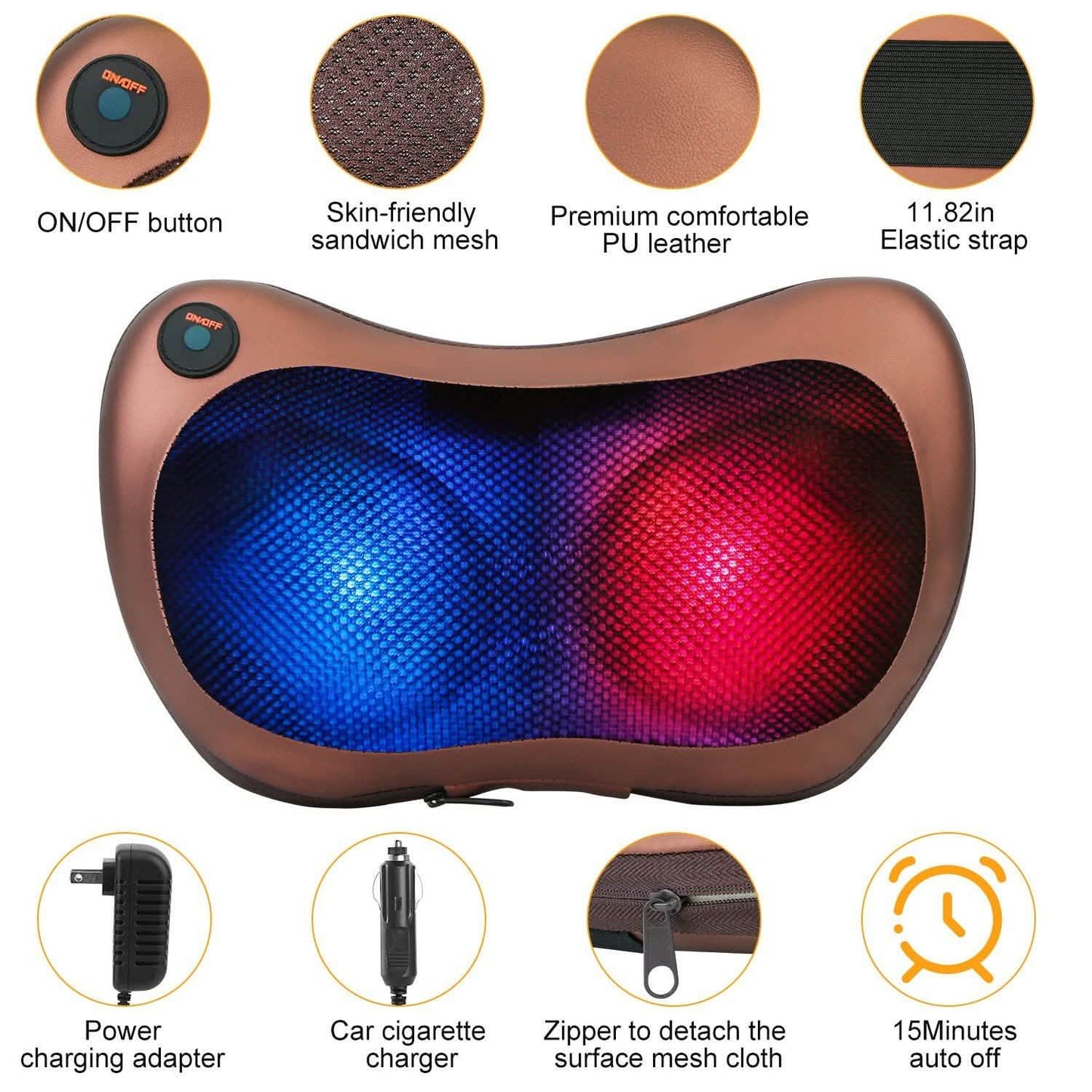 Back Neck and Shoulder Massage Pillow Health & Wellness - Tophatter Daily Deals