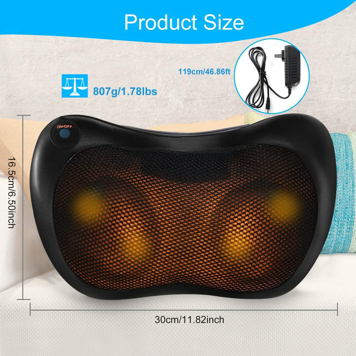 Back Neck Massage Pillow Kneading Massager Health & Wellness - Tophatter Daily Deals
