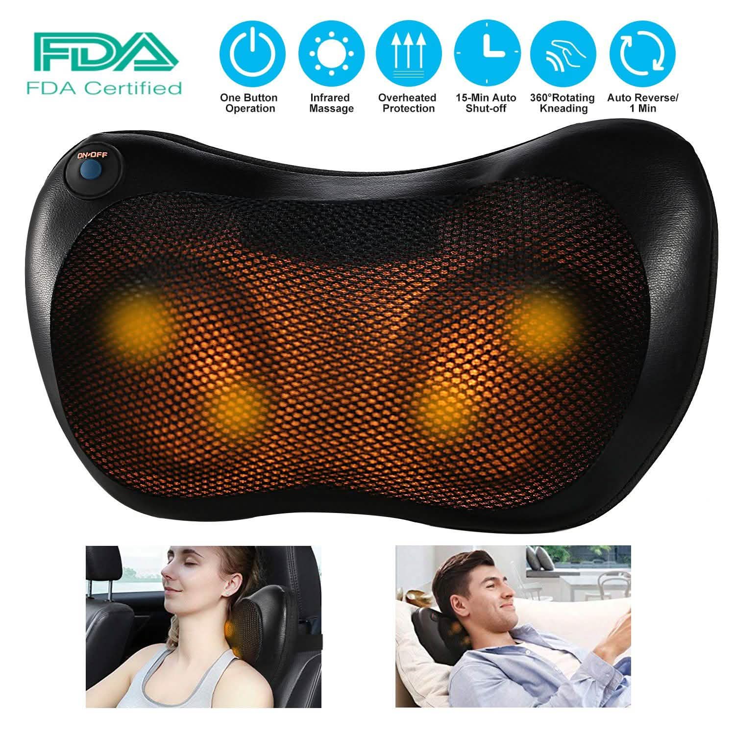Back Neck Massage Pillow Kneading Massager Health & Wellness - Tophatter Daily Deals