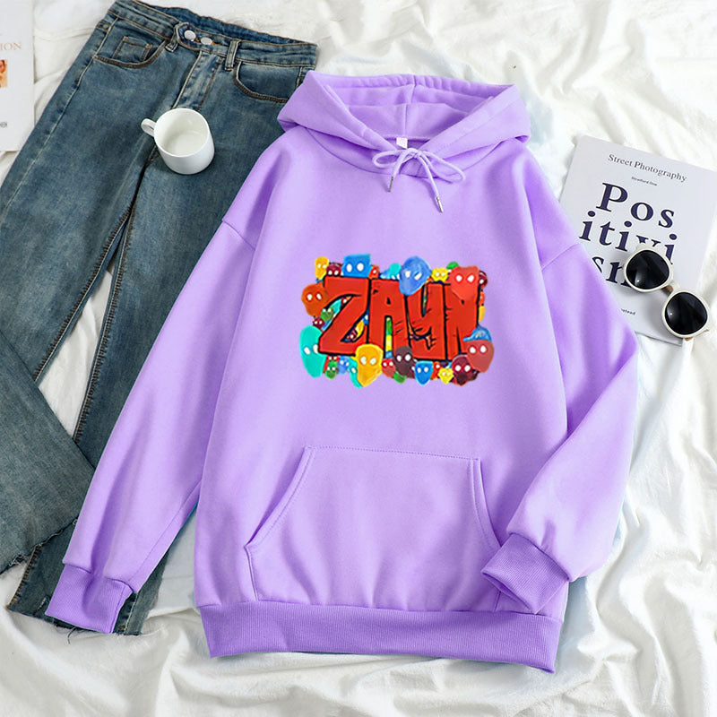 Warm Unisex Hoodie - Oversized, Polyester Fleece, Casual Purple 3D Changing Face Moving Picture Frame - Tophatter Daily Deals