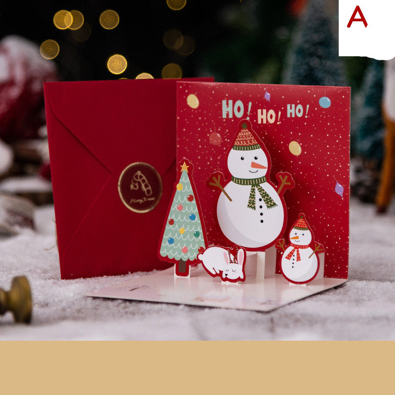 3D Three-dimensional Greeting Card Creative Christmas Eve Section AHK011 0 - Tophatter Daily Deals
