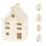 10cm White Ceramic LED Christmas House | Light-Up Ornament | Design Varies LED Light - Tophatter Daily Deals