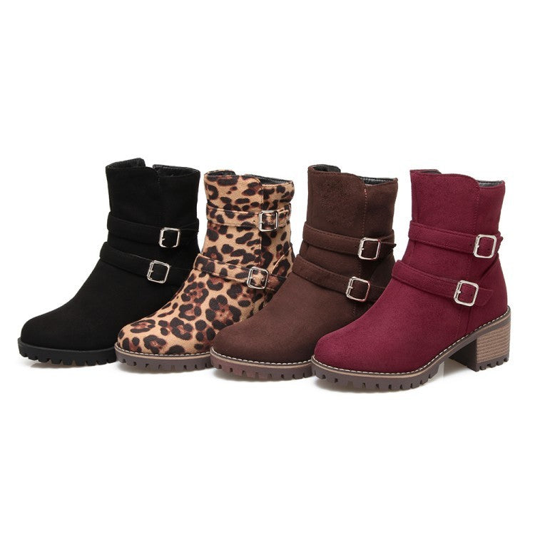 Belt Buckle Round Head Side Zipper Warm Small Size 40-45 Low Boots 0 - Tophatter Daily Deals