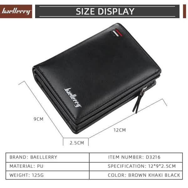 Baellerry Men's Zipper Short Fashion Wallet Handbags & Wallets - Tophatter Daily Deals