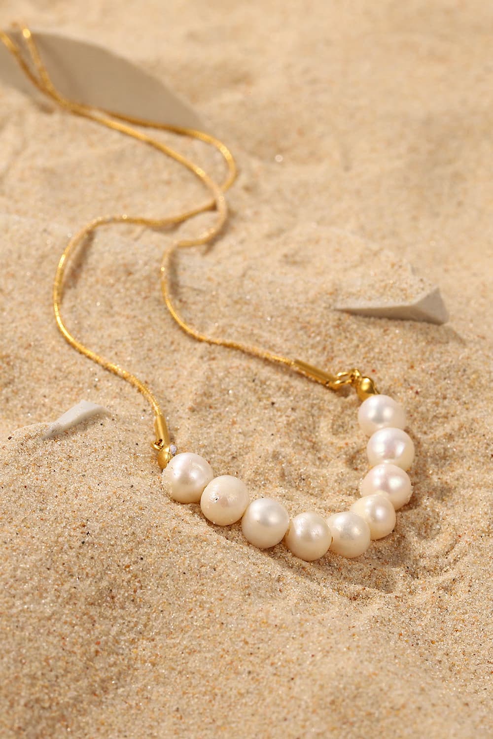 18K Gold-Plated Freshwater Pearl Necklace Necklaces - Tophatter Daily Deals