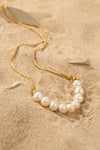 18K Gold-Plated Freshwater Pearl Necklace Necklaces - Tophatter Daily Deals