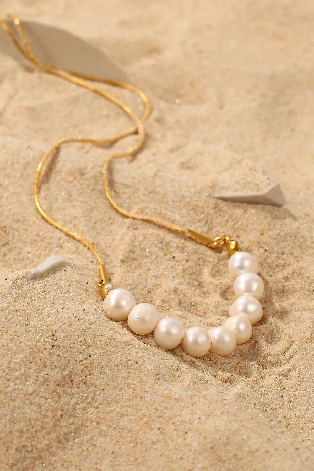 18K Gold-Plated Freshwater Pearl Necklace Necklaces - Tophatter Daily Deals
