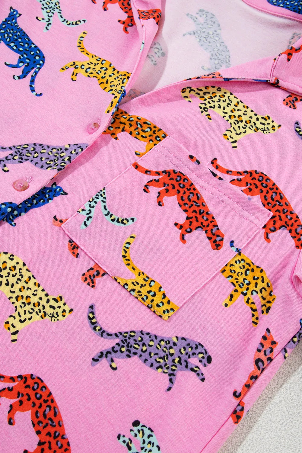 Pink Cheetah Print Shirt and Pants Pajama Set Loungewear & Sleepwear/Sleepwear - Tophatter Daily Deals
