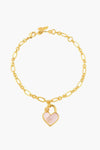 Heart Lock Charm Bracelet White Gold One Size Bracelets - Tophatter Daily Deals