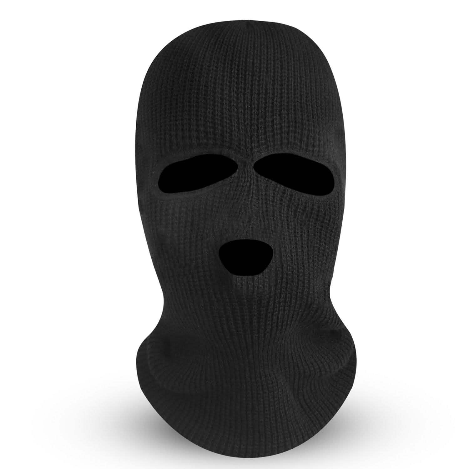 Balaclava Face Mask 3-Hole Knitted Windproof Ski Mask Full Face Cover Outdoor Recreation - Tophatter Daily Deals