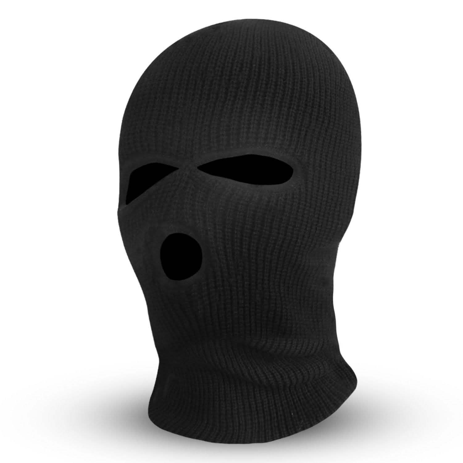 Balaclava Face Mask 3-Hole Knitted Windproof Ski Mask Full Face Cover Outdoor Recreation - Tophatter Daily Deals