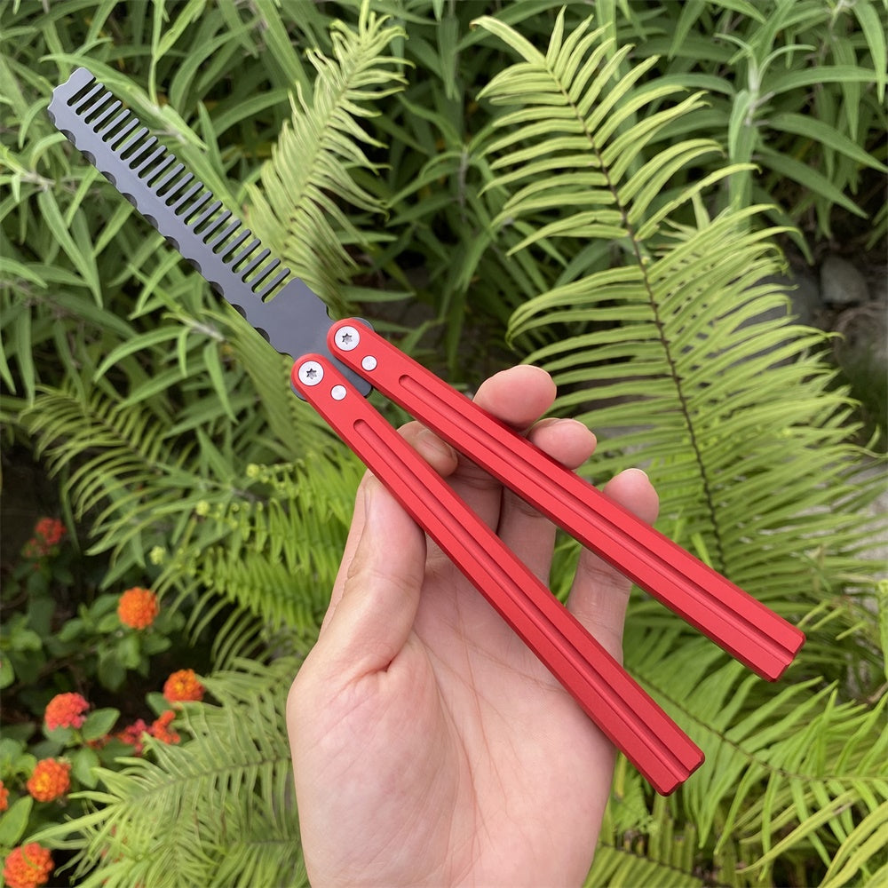 CNC Cutting High-End Balisong Comb Butterfly Knife Trainer Trainer B - Tophatter Daily Deals